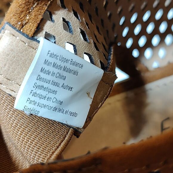 American Eagle Brown Laser Cut Peep Toe Sandals Size 6.5 - Picture 6 of 10